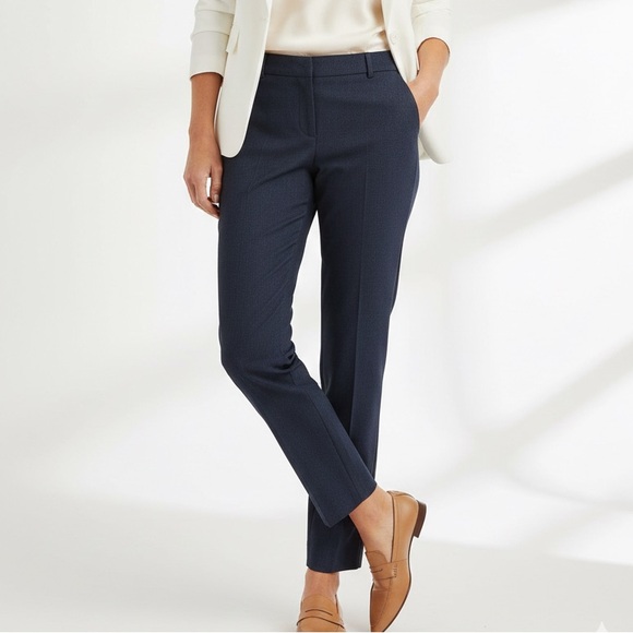 Talbots Pants - Talbots Comfort Waist Ankle Pants Indigo Blue Ponte Knit Straight Leg Trouser 10